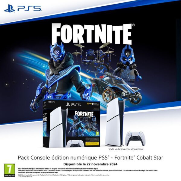 PlayStation 5 (modèle Slim) - édition numérique - Fortnite Cobalt Star