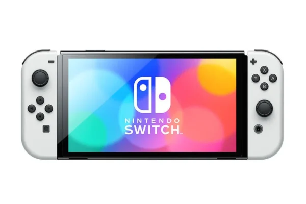 Nintendo Switch (modèle Oled) Avec Station D'accueil Et Manettes Joy-con Blanche