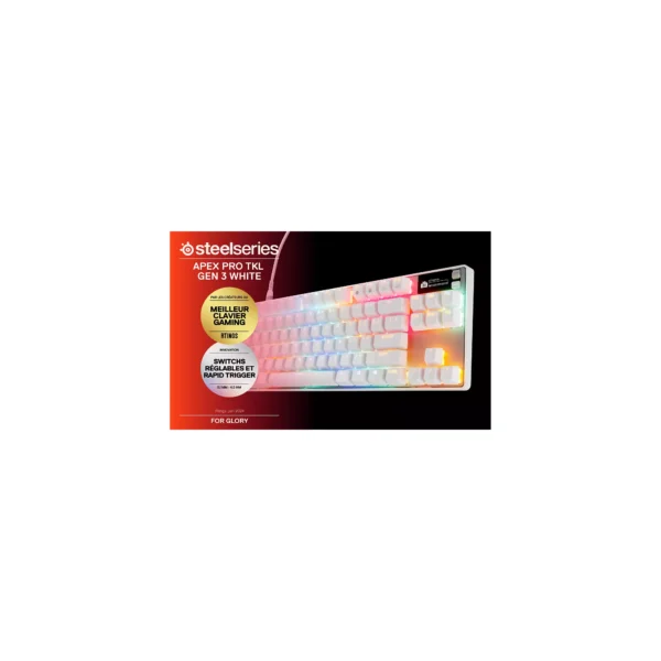 Clavier gamer STEELSERIES Apex Pro TKL Gen 3 FR Blanc