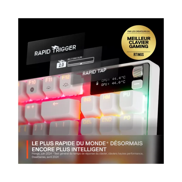 Clavier gamer STEELSERIES Apex Pro TKL Gen 3 FR Blanc
