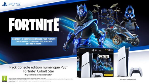 PlayStation 5 (modèle Slim) - édition numérique - Fortnite Cobalt Star
