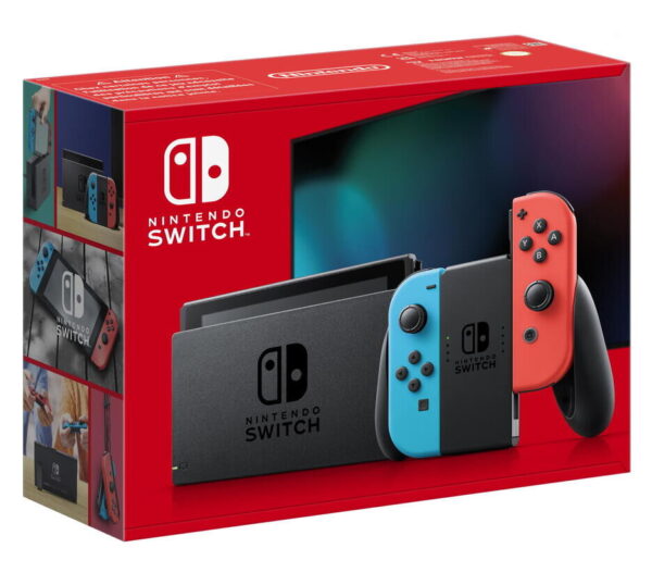 Console Nintendo Switch avec paire de Joy-Con sans fil Rouge et Bleu Neon V3