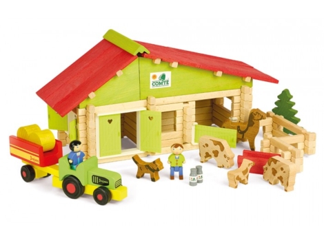 Ferme avec tracteur et animaux - 140 pièces