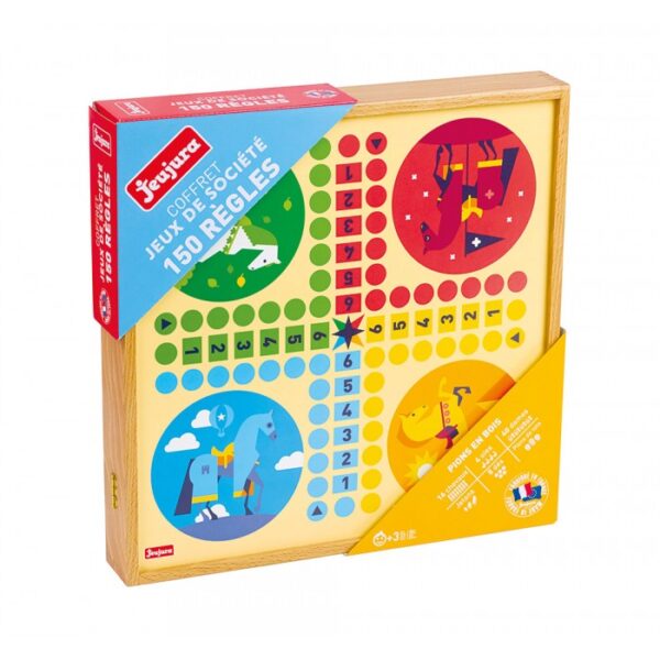 Coffret jeux de société en bois : 150 règles