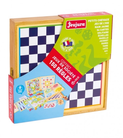 Coffret jeux de société en bois : 150 règles