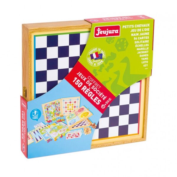 Coffret jeux de société en bois : 150 règles