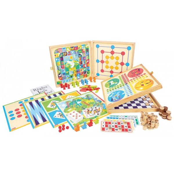 Coffret jeux de société en bois : 150 règles
