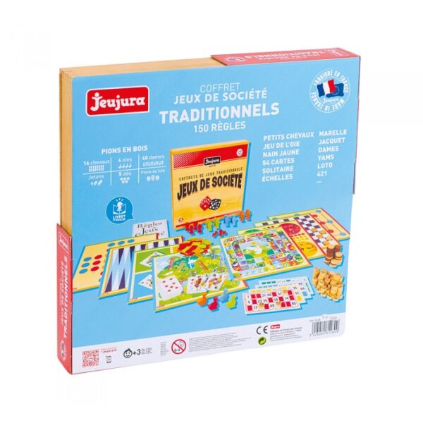 Coffret de jeux de société traditionnels - coffret en bois