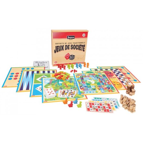 Coffret de jeux de société traditionnels - coffret en bois