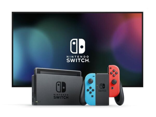 Nintendo Switch Avec 1 Joy-con Rouge Néon + 1 Joy-con Bleu Néon