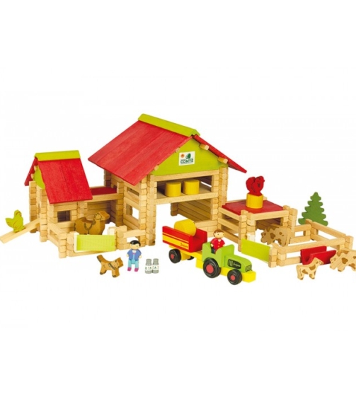Grande ferme avec tracteur et animaux - 220 pièces