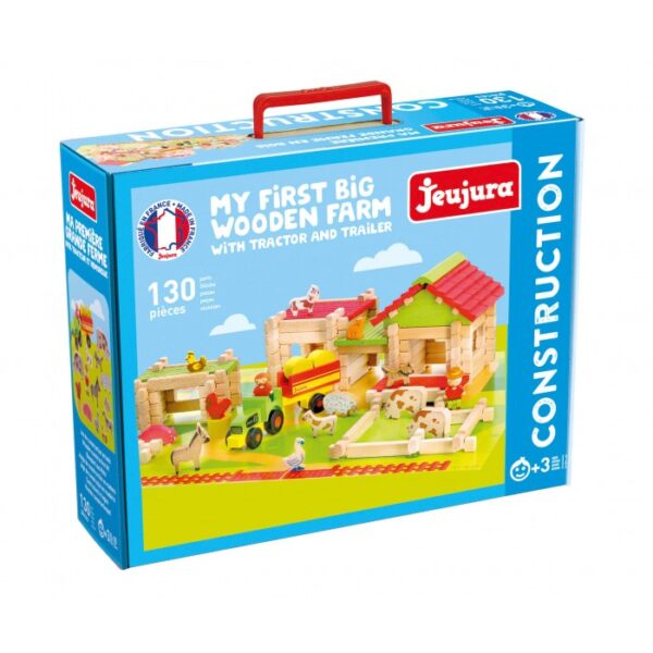 ma premiere grande ferme avec tracteur et remorque -130 pieces
