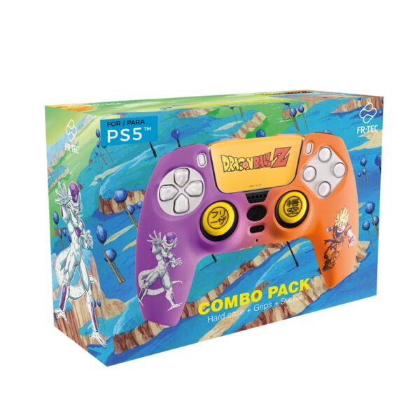 FR-TEC Maneki Tanooki Pack pour Manette PS5 avec Coque Rigide + Autocollant pour Touchpad + Grips - Améliore la Prise en Main et la Sensation Tactile